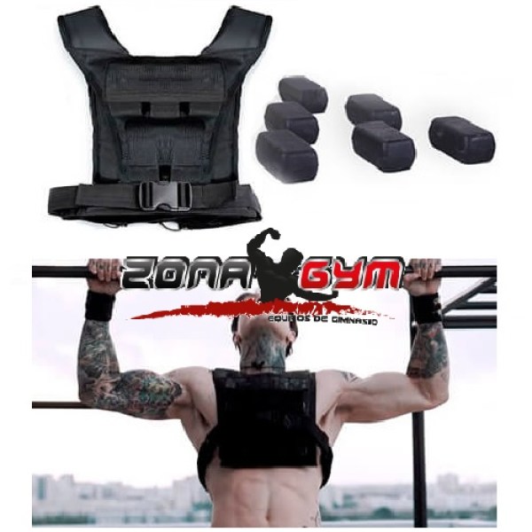 CHALECO DE PESO CON PLACAS DE HIERRO